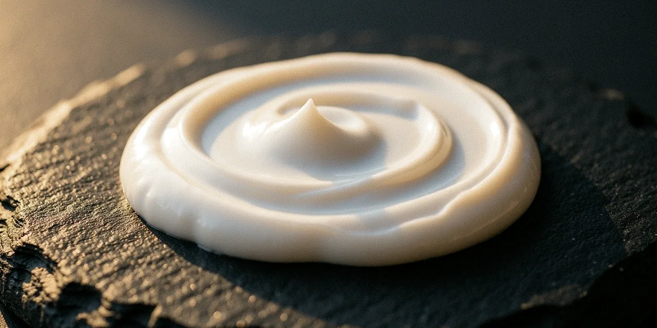 Collagen and hyaluronic acid cream texture